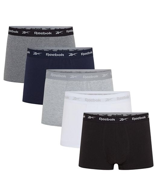 Reebok Blue 5 Pack Trunks for men