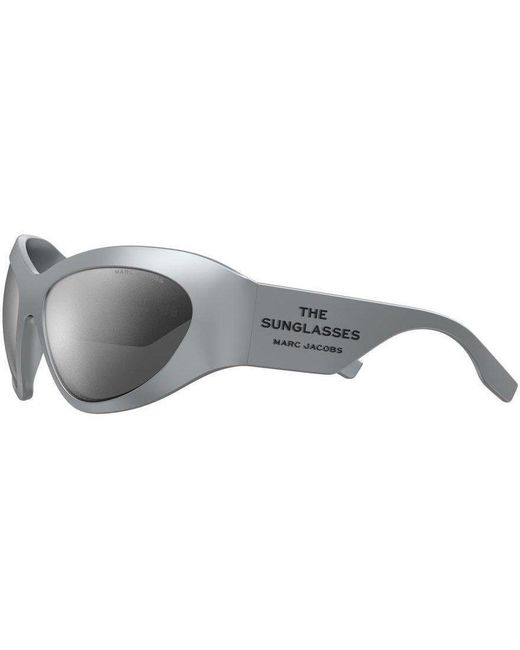 Marc Jacobs Gray Rectangular Round Sunglasses
