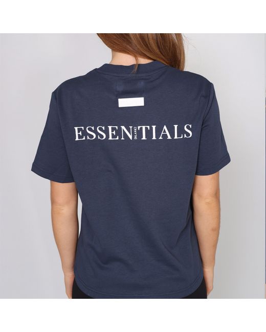 Blank Essentials Blue Blank E Core Puff Print T-Shirt Ladies