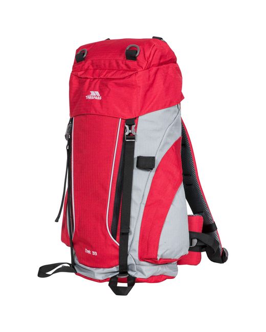 Trespass Red Adults Trek Rucksack Backpack