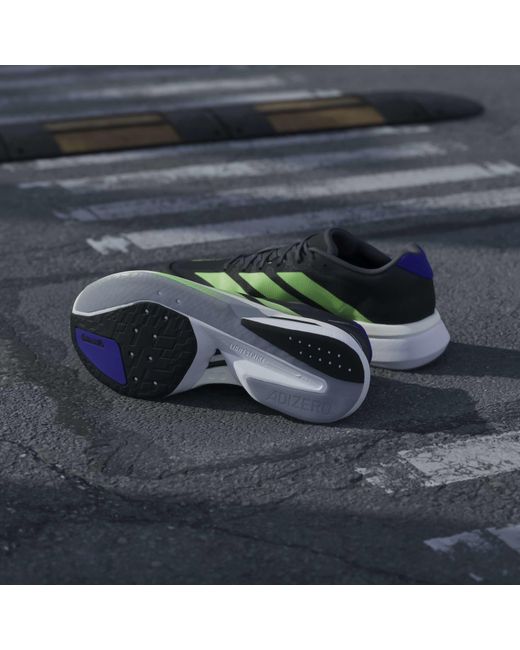 Adidas Green Adizero Boston 13 Road Running Shoes for men