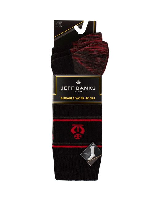 Jeff Banks Blue 3 Pack Work Socks for men