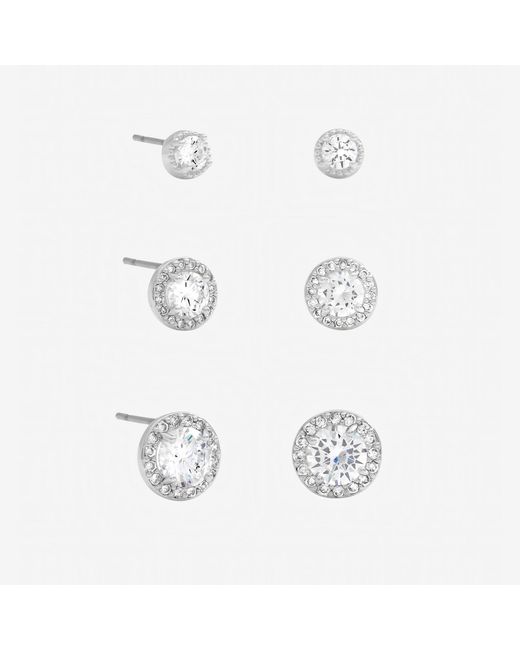 Jon Richard White Plated Crystal Halo Earrings