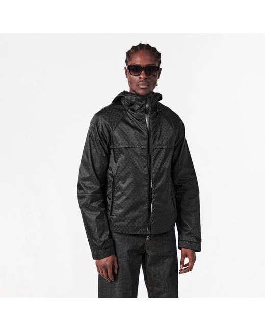 McQueen Black Alex Kick Technical Fabric Adjustable Hood Rain Anorak for men