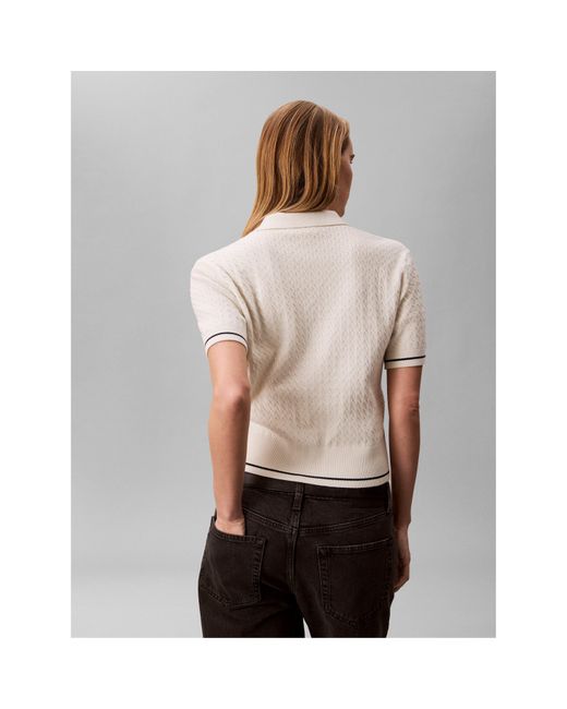 Calvin Klein White Short Sleeve Polo Shirt