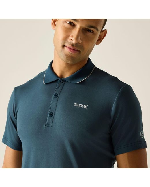 Regatta Blue Maverik Stretch Upf 50+ Polo Shirt for men