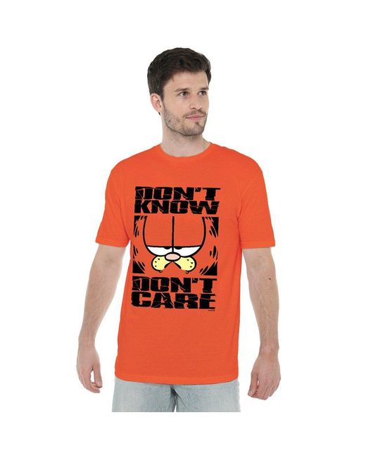 Garfield Red Dont Know Dont Care T Shirt for men