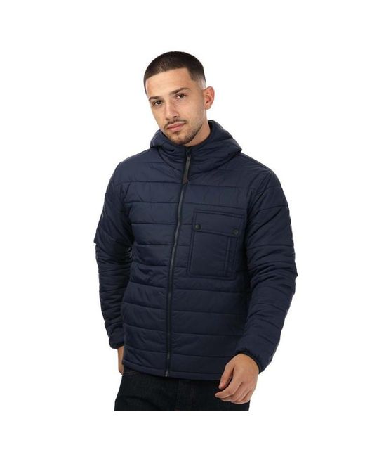 Pretty Green Blue Donlain Quilted Nylon Jacket for men
