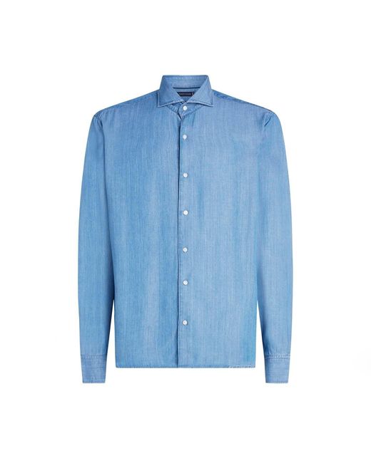 Tommy Hilfiger Blue Smart Casual Slim-Fit Shirt for men