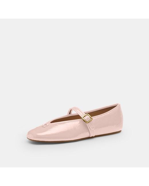 COACH Pink Mary Jane Ballet Pumps