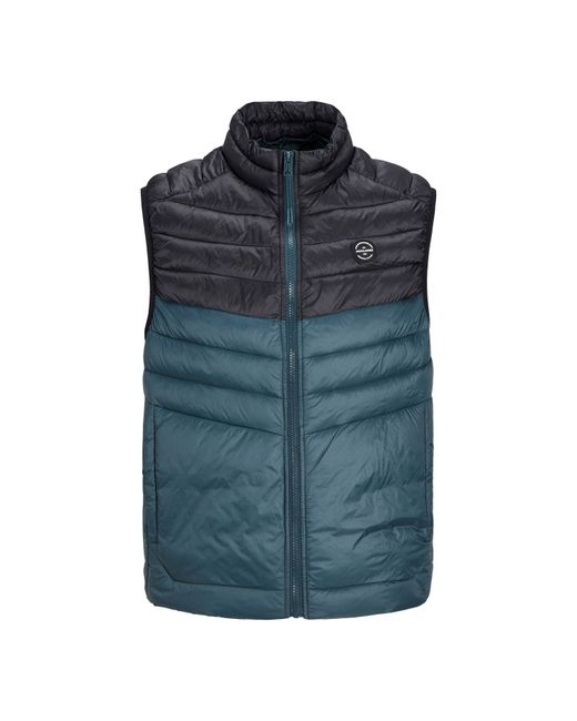 Jack & Jones Blue Sleeveless Zipper Gilet for men
