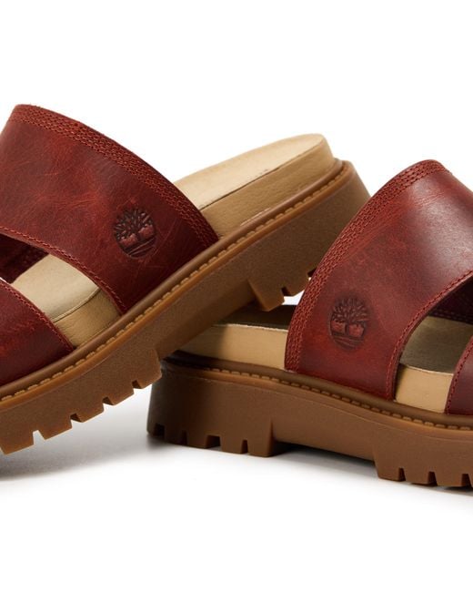 Timberland Brown Clairemont Way Slide Sandal Dark Re