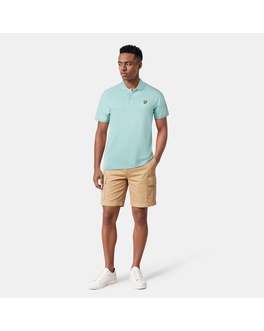 Lyle & Scott Blue Basic Short Sleeve Polo Shirt for men