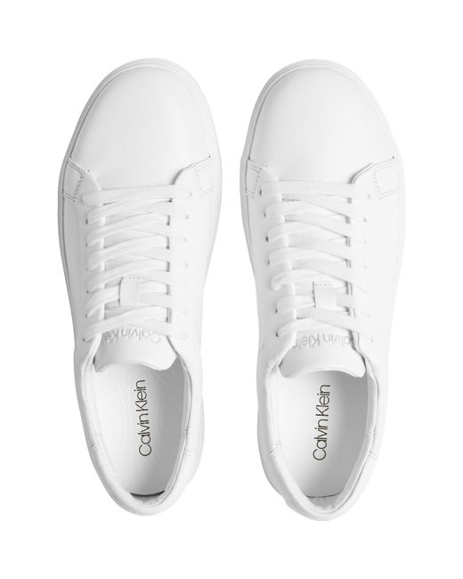 Calvin Klein White Low Court Trainers for men