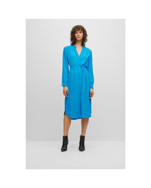 Boss Blue Dibanorah Wrap Dress