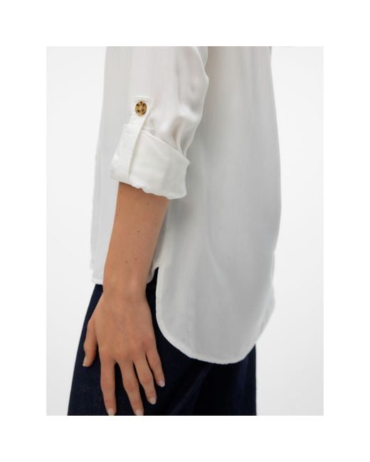 Vero Moda White Long-Sleeve Plain Shirt