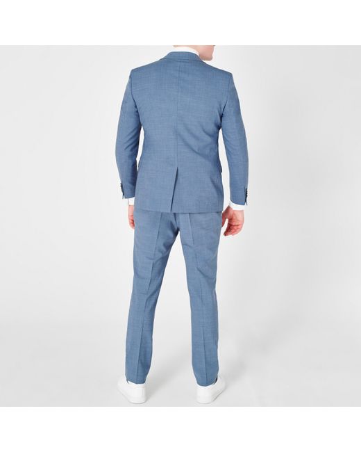 Without Prejudice Blue Kilburn Slim Fit Suit Trousers for men