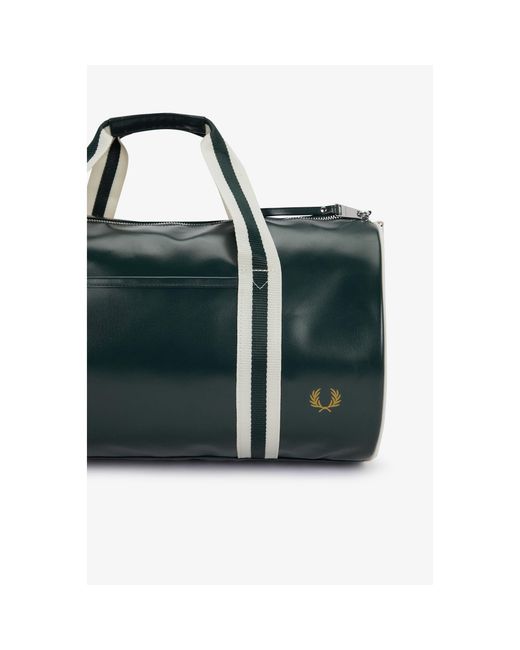 Fred Perry Green Classic Barrel Bag for men