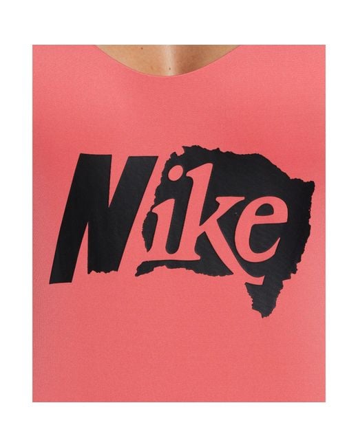 Nike Pink Multi Logo Multi Logo U-Back One Piece
