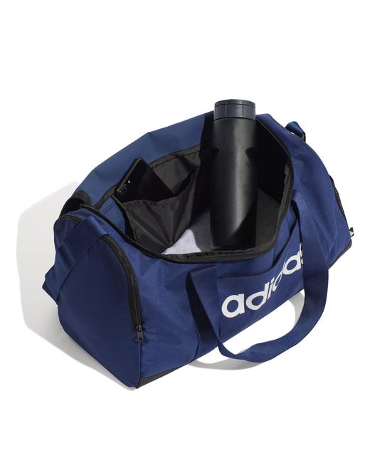 Adidas Blue Linear Duffel Bag Small