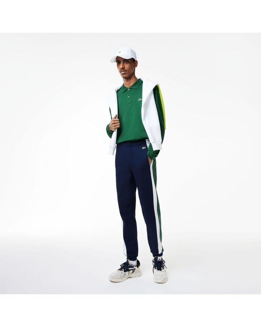 Lacoste Blue Brushed Fleece Cut & Sewn Training Joggers for men