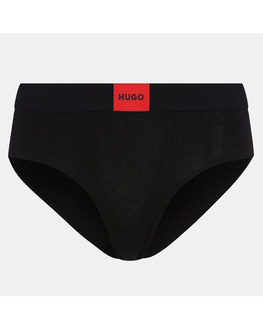 HUGO Black Stretch Cotton Briefs