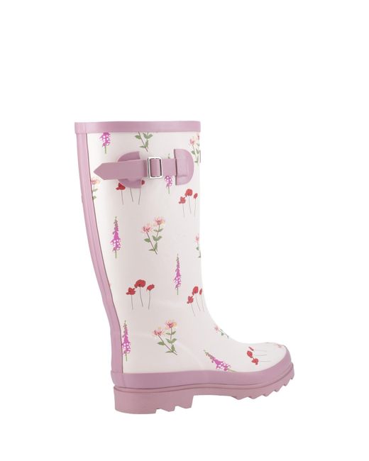 Cotswold Pink Wildflower Tall Wellingtons