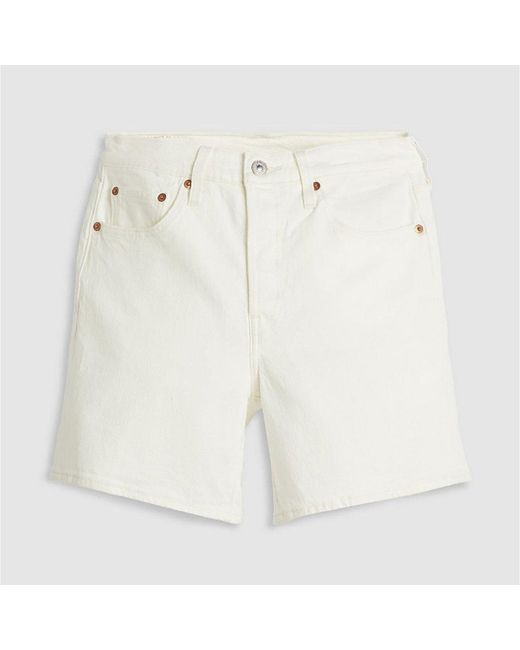 Levi's White Levi's Mid Thigh Short Lunar Blac