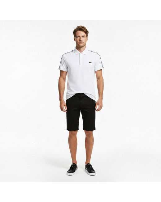 Lacoste White Regular-Fit Stretch Mini Piqu¿ Polo Shirt for men