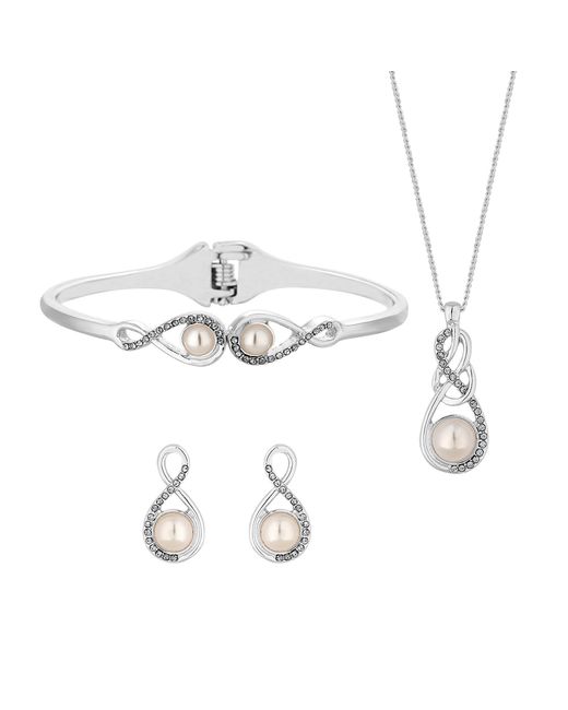 Jon Richard Blue Pearl And Crystal Infinity Trio Set