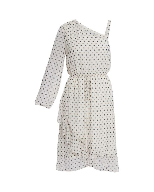 Gina Bacconi White Sasha Chiffon Spot Dress Wrap