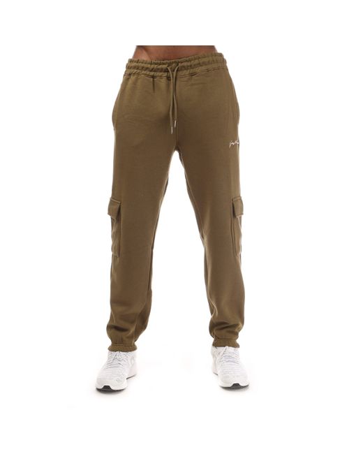 Hype Brown Adults Cargo Closed Hem Fleece Joggers