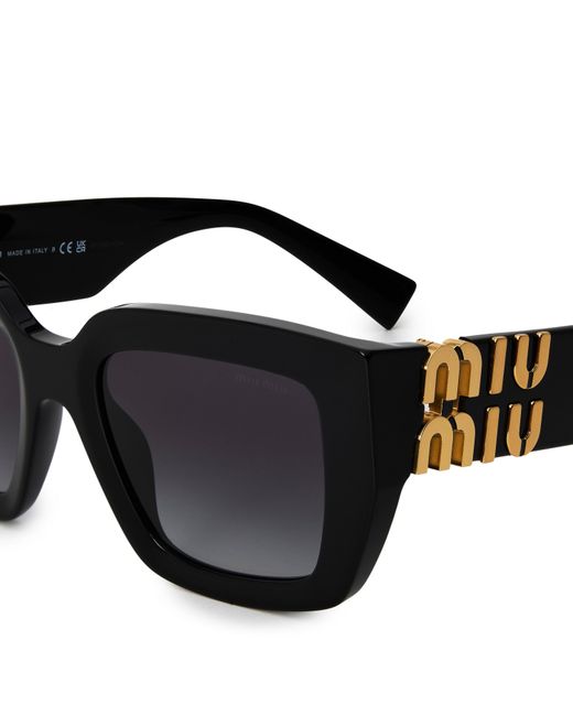 Miu Miu Black Rectangle Sunglasses