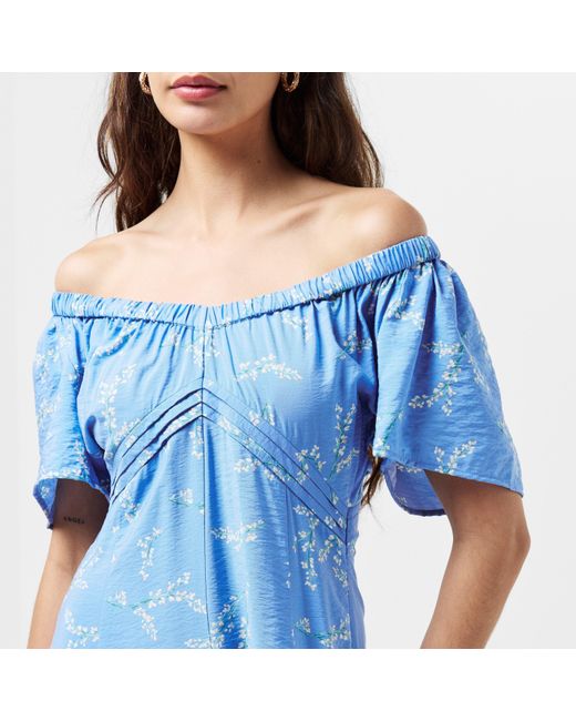 French Connection Blue Daniella Structured Seaming A Line Dress