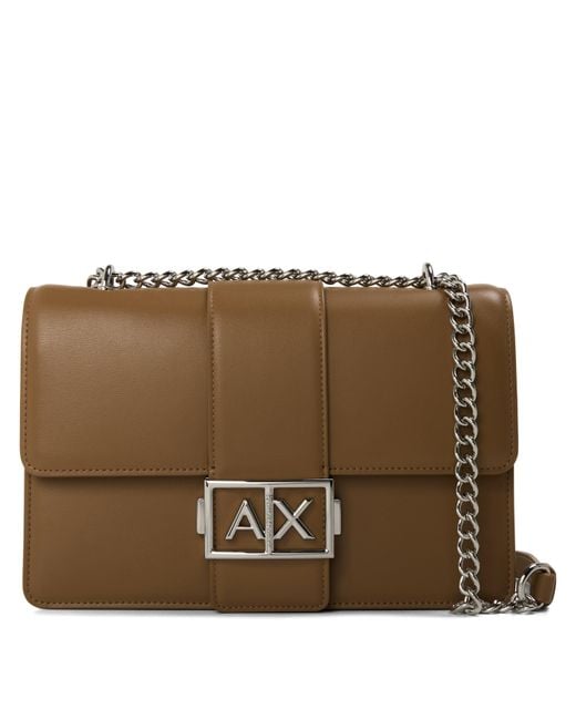 ARMANI EXCHANGE Brown Wonder Medium Chain Strap Shoulder Bag