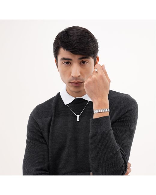 Boss Metallic Gents Stainless Steel Candor Necklace for men