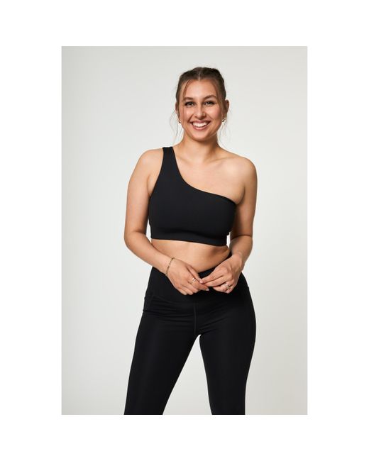 GIRLFRIEND COLLECTIVE Blue One Shoulder Non Wired Low Impact Sports Bra