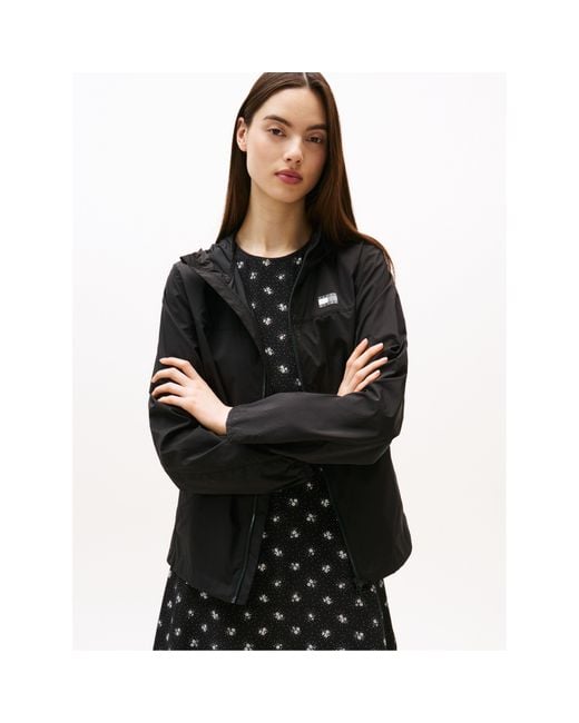 Tommy Hilfiger Black Lightweight Wind-Resistant Windbreaker