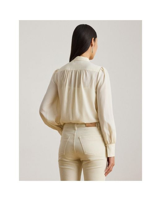 Ralph Lauren Natural Long Sleeve Blouse
