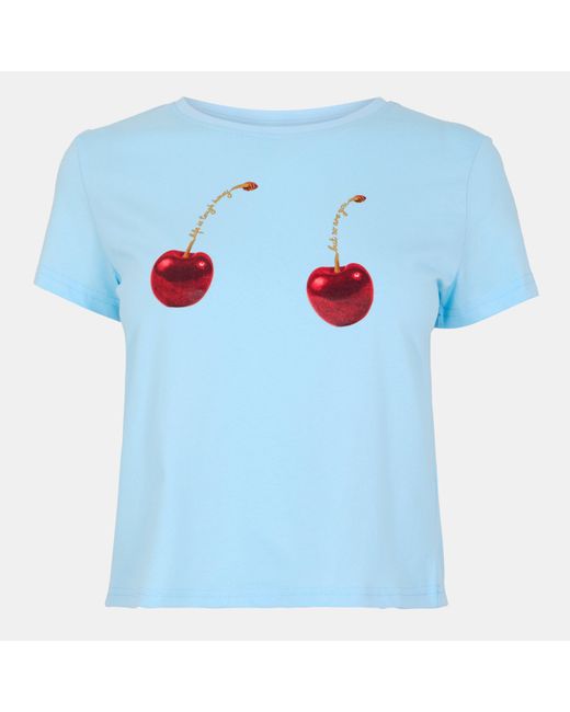 Never Fully Dressed Blue Cherry Boob Baby Tee