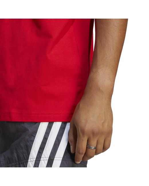 Adidas Red Graphic Logo T-Shirt for men
