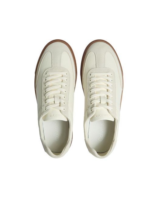 Calvin Klein White Leather Court Trainers