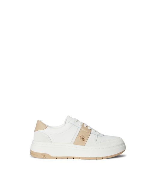 Ralph Lauren White Harlie Basket Low-Top Trainers