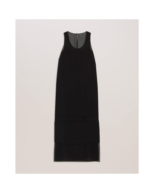Ted Baker Black Short Sleeve Midi Dress