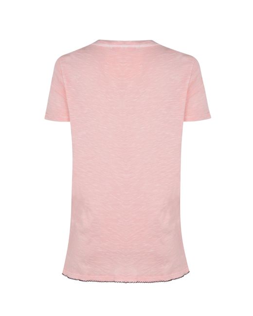 Scotch & Soda Pink Embroided Tee