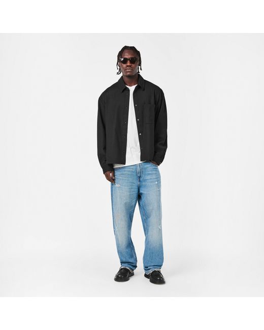 Represent Black Structured Overshirt for men