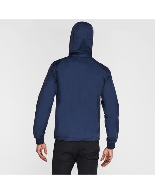Original Penguin Blue Ratner Water And Wind Resistant Hooded Long Sleeve Rain Anorak for men