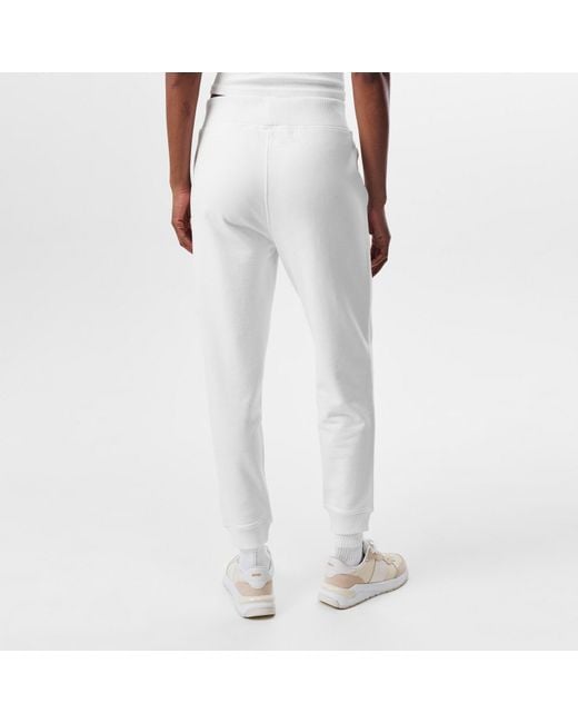 Boss White Ejoy Jog Soft Cotton Blend Bottoms