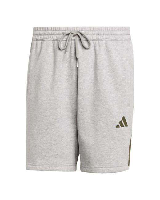 Adidas Gray Seasonal Essentials Colorblock Shorts for men