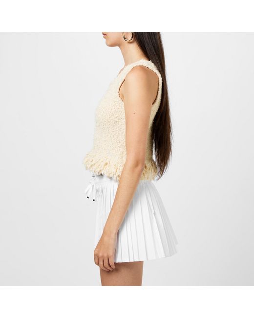 Rabanne Natural Fringe Knitted Top